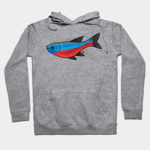 Fish - Tetras - Cardinal Tetra Hoodie by Jen's Dogs Custom Gifts and Designs